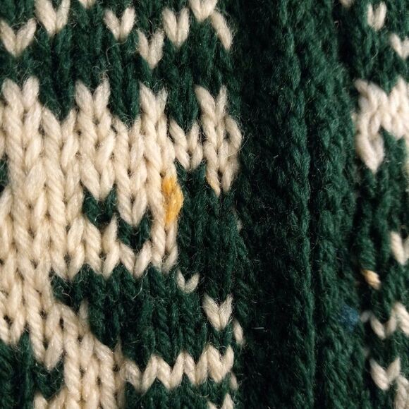 Vintage Handmade Green Snowflake Zipper Front Sweater - Picture 11 of 11